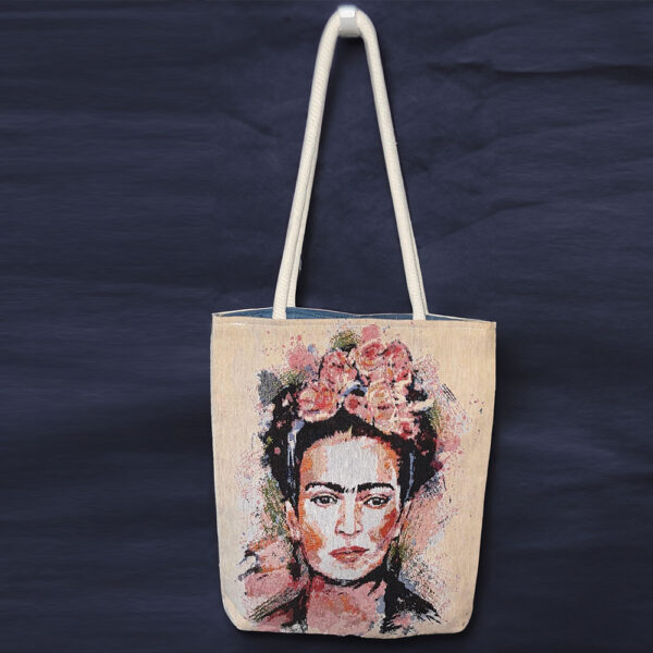 Frida Kahlo Portréval Díszített Elegáns Gobelin Válltáska-2