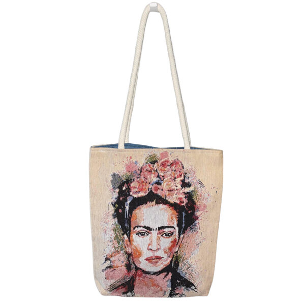 Frida Kahlo Portréval Díszített Elegáns Gobelin Válltáska