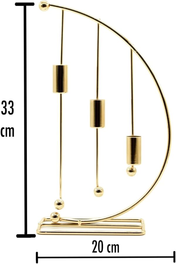 Note Model 3 Darabos Fém Gyertyatartó Szett - 25 cm Vintage Dekoratív