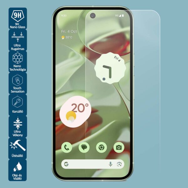 google Pixel 9 készült Wontis Nano Képernyővédő Fólia, ultra vékony és 9H keménységű védelem